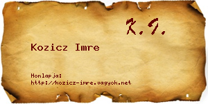 Kozicz Imre névjegykártya