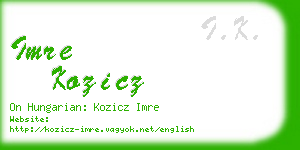 imre kozicz business card